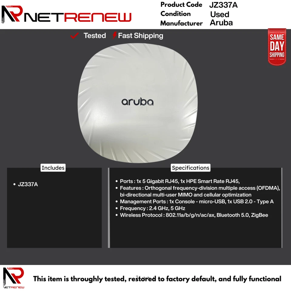 Aruba  AP-535-US JZ337A   Wireless Access Point ** ITEM ONLY** - Image 1 of 1