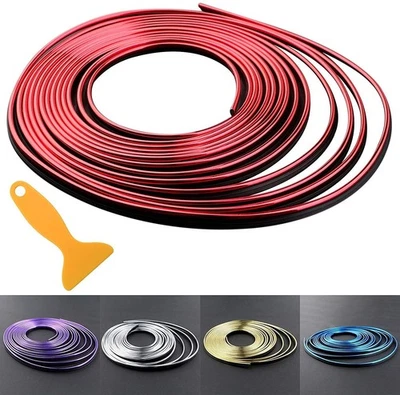 Red Car Mods Trim Strip Interior Accessories for Air Vent & Dashboard 16.4ft /5M - Image 1 of 4