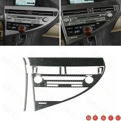 Cubierta de marco de panel de CD interior de fibra de carbono para Lexus RX350 RX450h 2010-2012 Foto 1 de 4