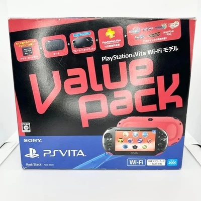 PS Vita Slim PCH-2000 rojo metálico/negro (ZA26) paquete súper económico – probado Foto 1 de 4