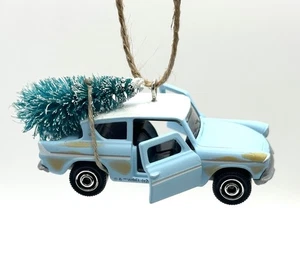 🎄Matchbox Harry Potter Flying Car Handmade Christmas Ornament w/Mini Tree - Picture 1 of 5