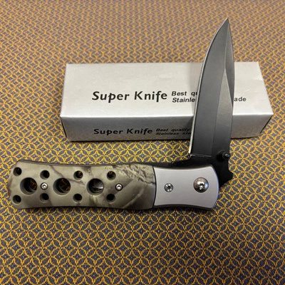 "Super Knife" Stainless Steel Blade With Belt Clip, Camo - Image 1 of 4