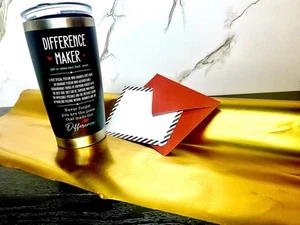 GESCHENKFERTIG! Wrapped - Edelstahl Isolierbecher + Deckel: "Difference Maker" - Bild 1 von 4