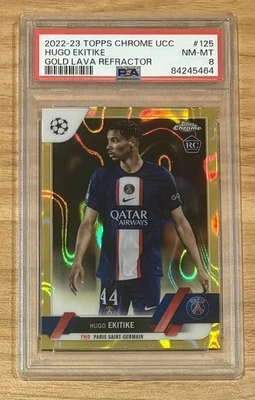 Hugo Ekitike 2022-23 Topps Chrome UCC Gold Lava Refractor SSP PSA 8 RC - Image 1 of 2