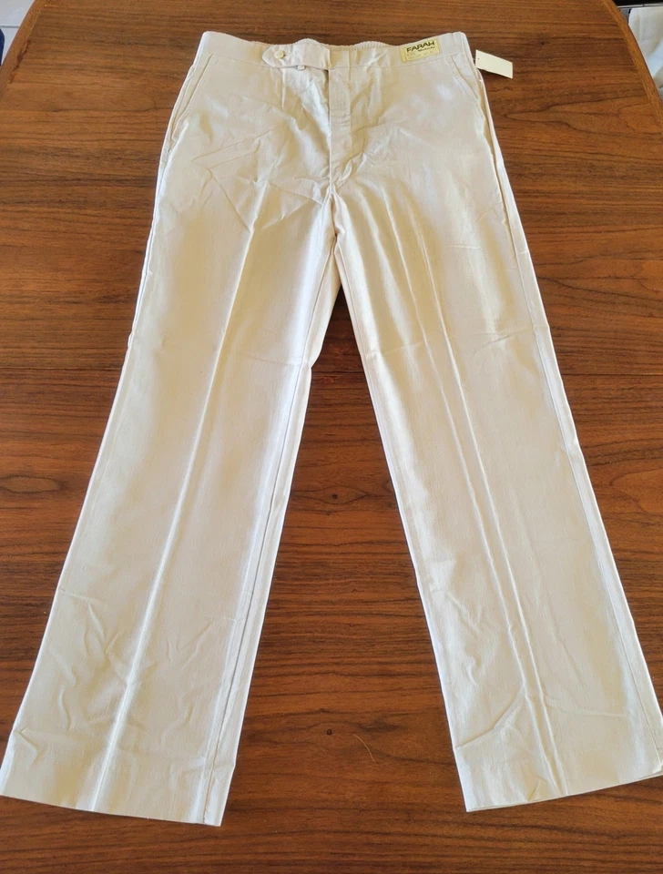 Vintage Farah Weekender Slacks Pants Trousers 32x30 Beige Straight Leg Khaki - Image 1 of 4