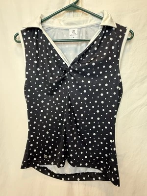 Camisa polo de golf DAILY SPORTS mediana vieira negra blanca a lunares sin mangas Foto 1 de 3