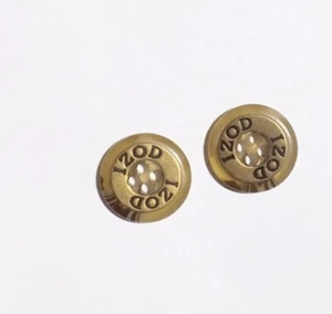 Lot of 2 ~ Izod Brand Buttons Plastic/Resin-Coated Metal - Picture 1 of 5