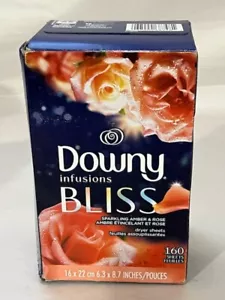 Downy Infusions Bliss Sparkling Amber and Rose Dryer Sheets 160 ct *Box Damage - Picture 1 of 6