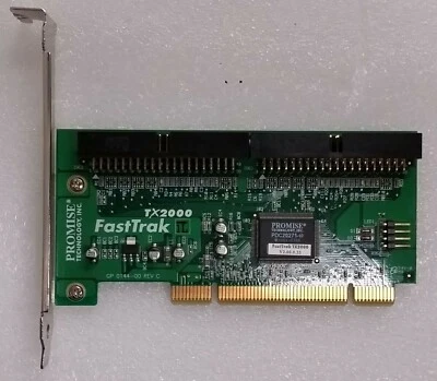 Promise FastTrak TX2000 PCI 2-port IDE RAID 0/1/0+1/JBOD Controller Card, RoHS  - Image 1 of 2