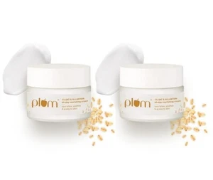Plum 1% Prebiotic Oat & Allantoin All-Day Moisturizing Face Cream 50 gm x 2 pack - Picture 1 of 4