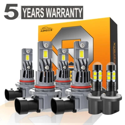 For Saturn SL SL1 SL2 Base Sedan 4-Door 1995-2002 LED Headlight Fog Lights Bulbs - Image 1 of 4