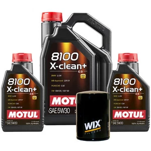 7L Motul 8100 X-CLEAN + 5W30 Wix Filter Motor Oil Change Kit API SN/CF - Picture 1 of 1
