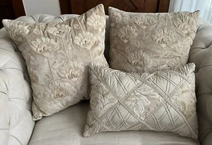 Shabby Chic Sateen and Velvet Throw Pillows - Picture 1 of 4