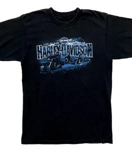 Harley Davidson Men's Large Black T-Shirt Mt. Pleasant Michigan Live To Ride - Picture 1 of 3