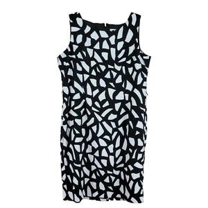Jones Studio Womens Dress 16 Shift Animal Print Black Career Office Business - Picture 1 of 5