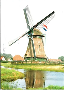 Cartolina Paesi Bassi con francobollo mulino a vento da Olanda a Wichita, Kansas - Foto 1 di 4