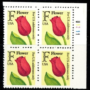 F Flower Tulip Plate Block of 4 PL U1112 MNH Scott's 2517 Upper Right Position - Picture 1 of 2