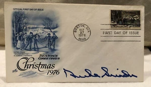 FDC Signed Cover Dodgers Duke Snider HOF Christmas 1976 Season Greetings RARE - Picture 1 of 5