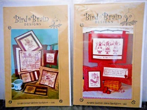 2 Birdbrain Designs Embroidery Patterns Gingerbread Wishes-Angels Christmas #1A - Picture 1 of 6