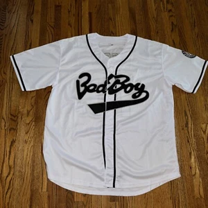 Biggie Bad Boy Entertainment 20 Years Black White Embroidery Hip Hop Jersey XL - Picture 1 of 9