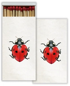 Lady Bug Set of 2 Large Matchboxes with Wooden Matches - Picture 1 of 1