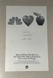 Anuncio histórico de NBC-TV - NY Times firmado por Bob Wright, Dick Voell y Ed Koch 1987 - Imagen 1 de 8