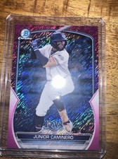 JUNIOR CAMINERO 2023 Bowman Chrome Fuchsia Pink Vapor Wave Refractor SP RC /199