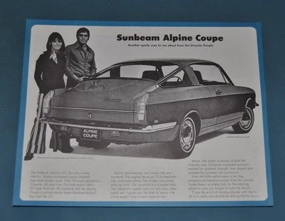 68 69 70Sunbeam de Chrysler Alpine 1967 cupé folleto de ventas nuevo en stock canadiense nuevo Foto 1 de 3