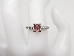 Vintage 1940s $6000 CERTIFIED 1.15ct Padparadscha Sapphire Diamond Platinum Ring - Picture 1 of 8