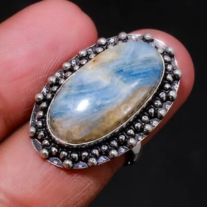 Blauer Kyanit ovale Form Edelstein handgefertigt Mode Geschenk Schmuck Ring 6... - Bild 1 von 7