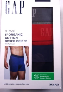GAP Men's 3 Pack Red Black Gray 5 inch Breathe Fly Pouch Boxer Briefs NEW Large - Picture 1 of 1
