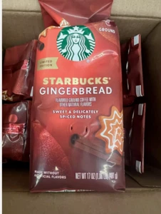 Café molido Starbucks Gingerbread, edición limitada 17 oz, 6 paquetes cheque BB - Imagen 1 de 3