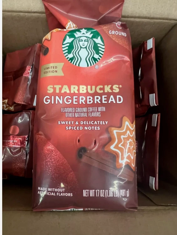 Starbucks Gingerbread Ground Coffee Limited edition 17oz 6pk Old Stock