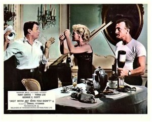 Not With My Wife You Don't original lobby card Virna Lisi Tony Curtis drinking