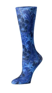 Blue Flowers 10-18 mmHg Graduated Compression Sock - Picture 1 of 1