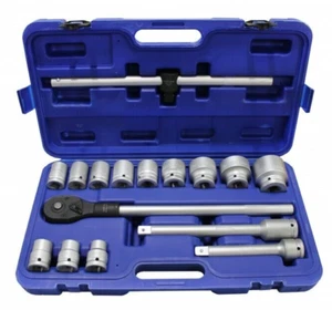 3/4"""" Box Ratchet Wrench Sockets 6 Pan 17-50mm HEAVY TRUCK MACHINERY - Picture 1 of 5