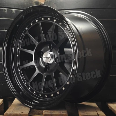 JUEGO DE 4 RUEDAS WHISTLER SK11 16x9 4x100 15 OFFSET NEGRO SATINADO 11 RADIOS LABIO BRILLANTE Foto 1 de 4