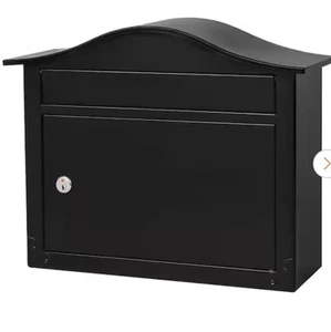 Architectural Mailboxes Saratoga Black Medium Steel Locking Wall Mount Mailbox - Picture 1 of 3