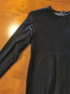K.C. Vestido Spencer Vintage Negro Terciopelo Midi Talla 4 EE. UU. Manga Larga Cintura Imperio - Imagen 1 de 6