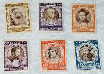 Vatican City Stamps 110- 112, 114, 115, 117, 1946, MHOG - Image 1 of 2