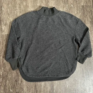 Varley Mock Neck Pullover Gray Knit Top Women's Small Oversized Casual - Picture 1 of 7