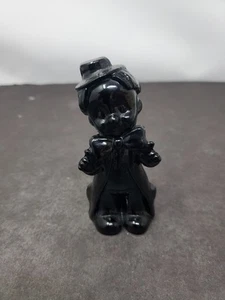 Vintage Boyd Art Glass Chuckles the Clown Candyland Black Figurine - Imagen 1 de 6