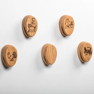 Oak Wood Towel Holder - Kitchen or Bath Hook, Amish Farmhouse Tradition - Picture 1 of 8