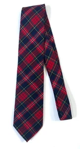 Corbata vintage Pendleton 100 % lana virgen roja tartán a cuadros para hombre vacaciones 3" de ancho EE. UU. - Imagen 1 de 3