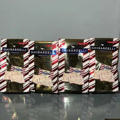 4x Ghirardelli Peppermint Bark Chocolate Squares 4.57 Oz Bags 05/31/2025 - Image 1 of 2
