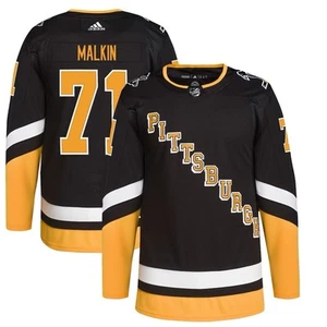 Adidas NHL Mens Evgeni Malkin Pittsburgh Penguins Jersey Black Alternate Size 42 - Picture 1 of 6