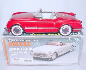 New Toy MF-317 China 1:18 Red CHEVROLET CORVETTE Open 1953 Tin Friction MIB`80! - Picture 1 of 10