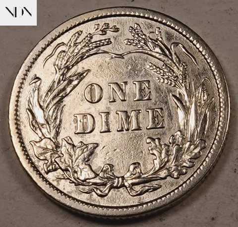 1908 Barber Dime - AU/Uncirculated (AU-Unc) - 90% Silver #D744 Cover