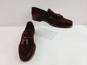 Bally Mens 10 D Brown Suede Leather Tassel Loafer Made In Switzerland - Picture 1 of 12