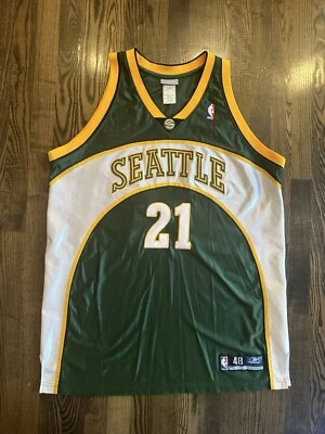 RARE Reebok Authentic DANNY FORTSON #21 Seattle SuperSonics Jersey Size 48 XL - Image 1 of 4